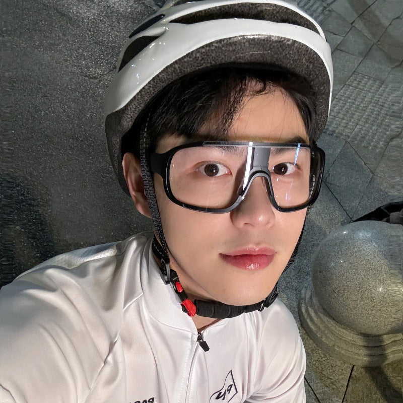 Wholesale Road cycling white mercury sunglasses fashion mountaineering running one-piece sunglasses anti-ultraviolet